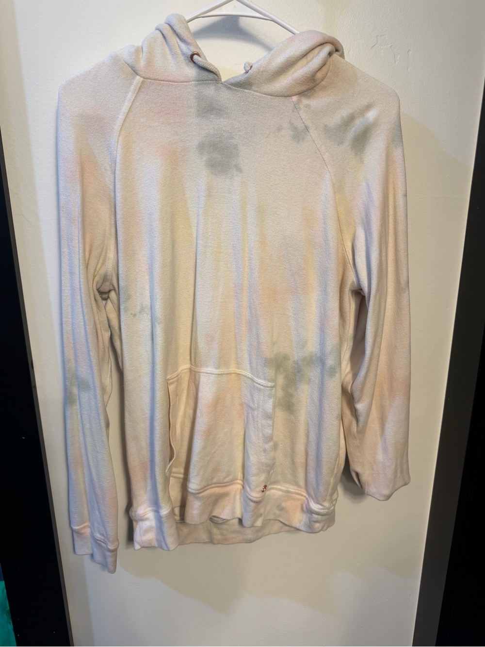 Volcom Cream Tie-Dye Hooded Pullover with Pastel Accents